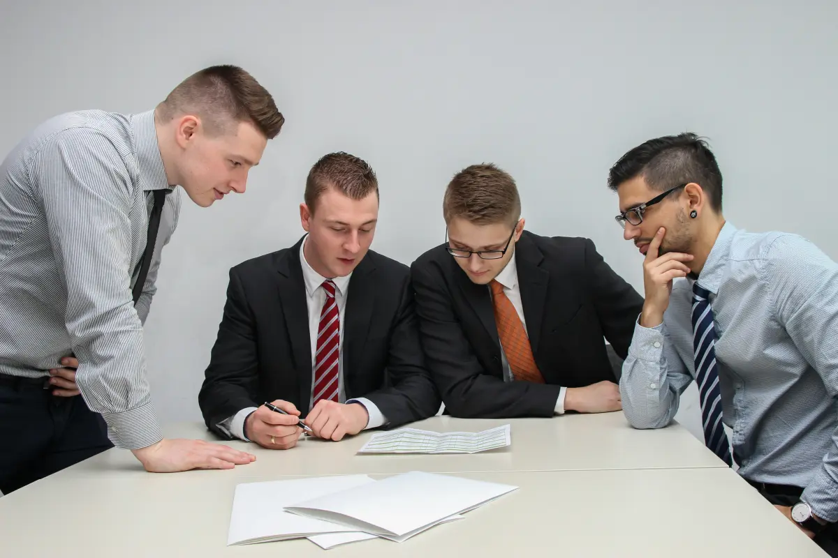 Car dealership negotiation and financing decision concept illustration