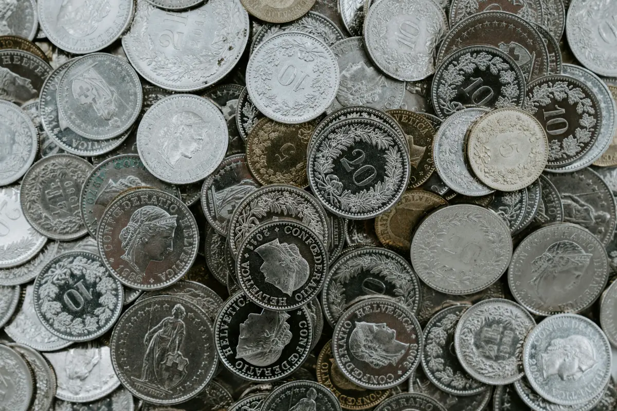 Ancient currency examples coins and barter system illustration