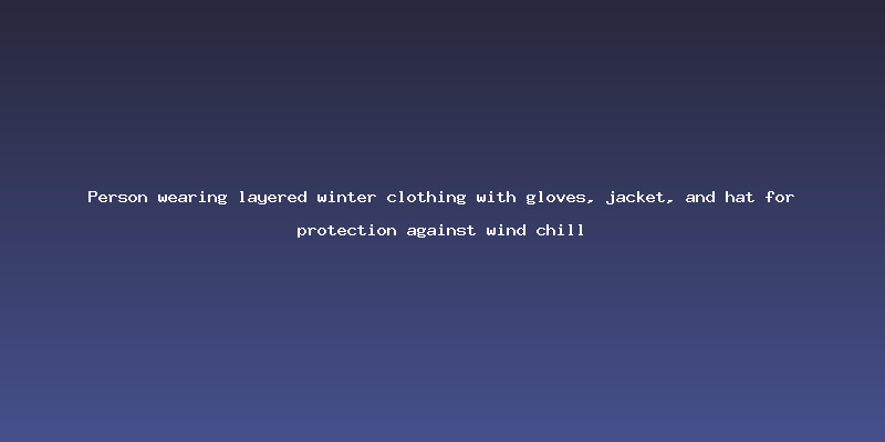 Person wearing layered winter clothing with gloves, jacket, and hat for protection against wind chill