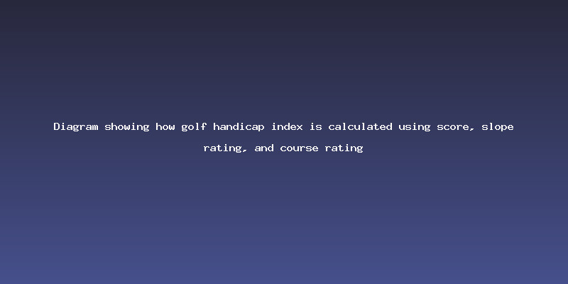 Diagram showing how golf handicap index is calculated using score, slope rating, and course rating