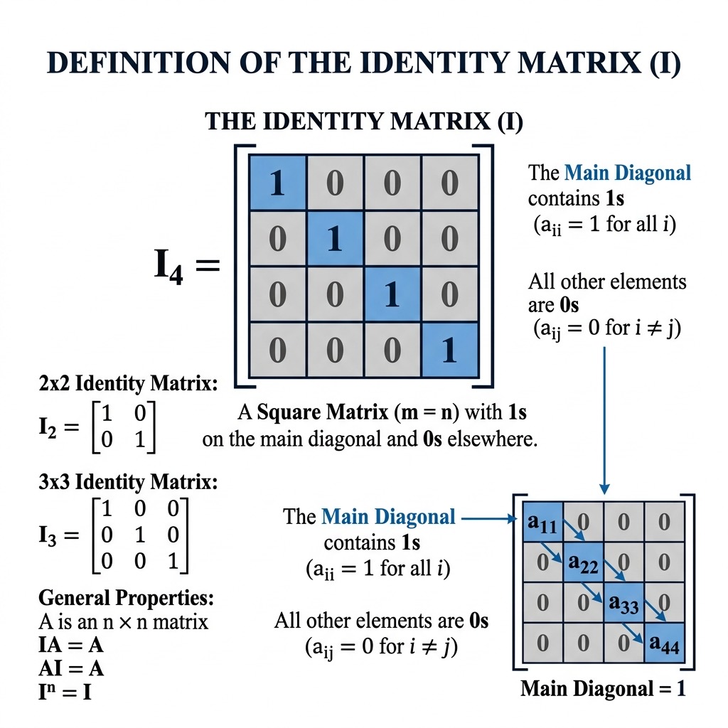 Identity matrix with diagonal ones and zero elsewhere