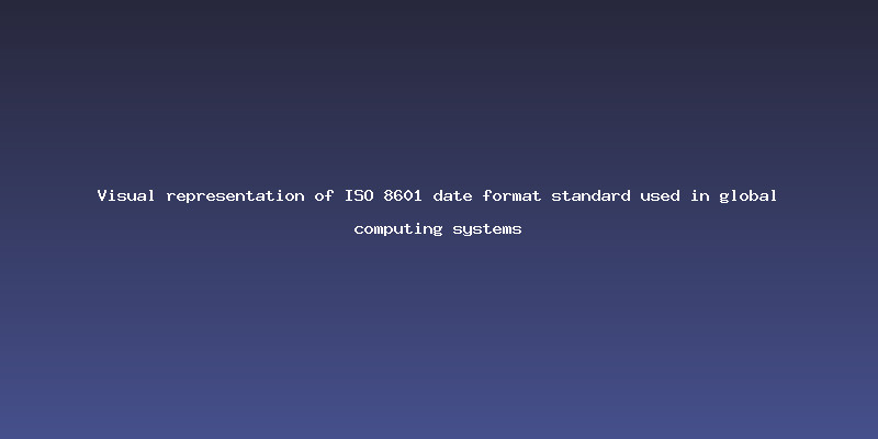 Visual representation of ISO 8601 date format standard used in global computing systems