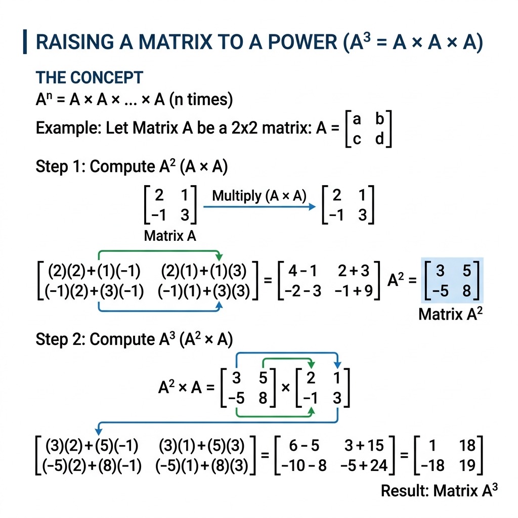 Matrix exponentiation showing repeated multiplication