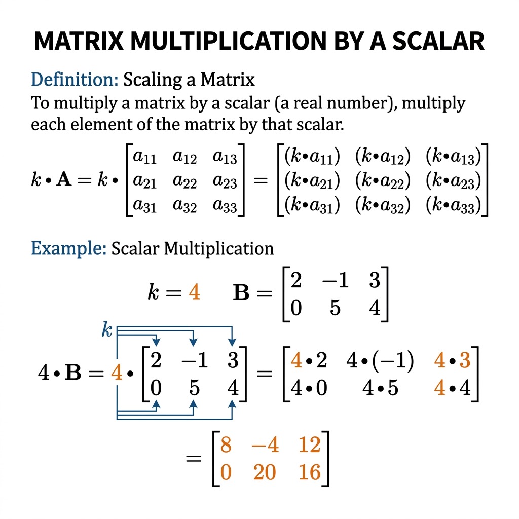 Matrix multiplied by scalar value example