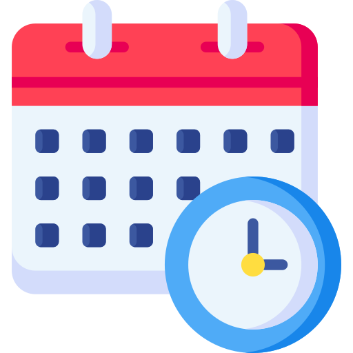 icon for a calendar with one day highlighted red 