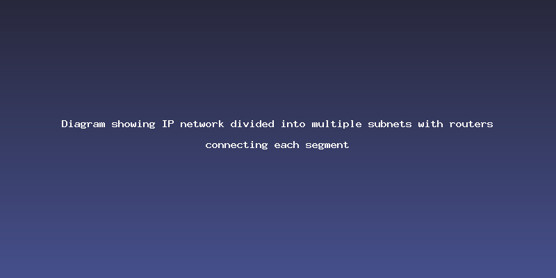 Diagram showing IP network divided into multiple subnets with routers connecting each segment