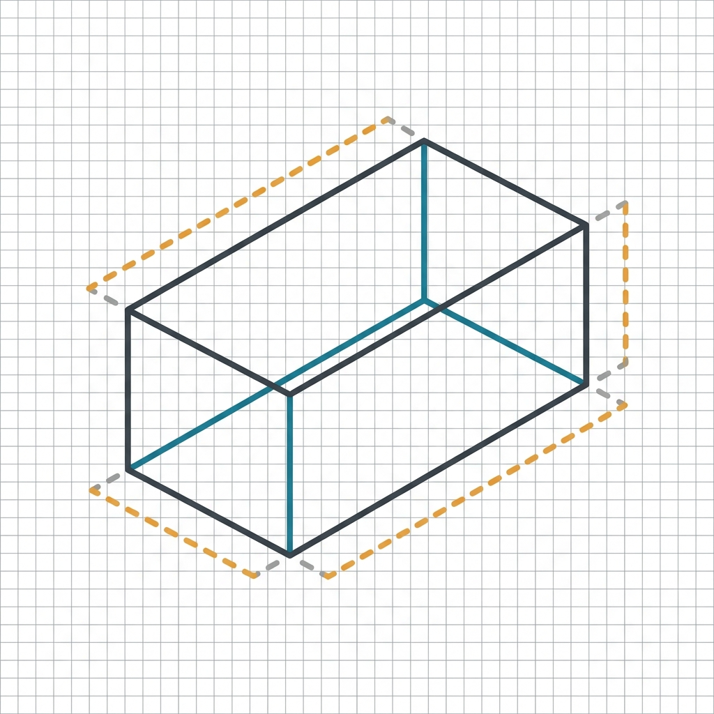 3D box measurement diagram