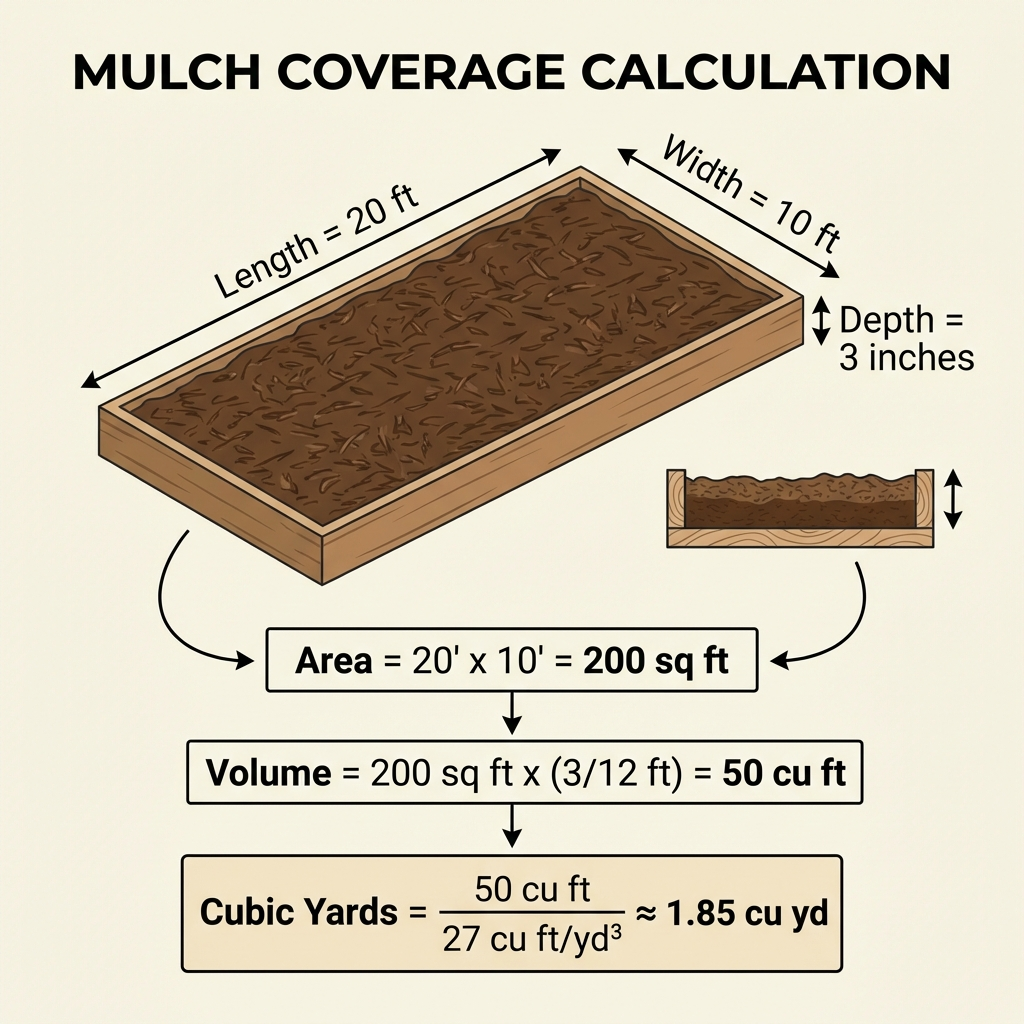 Mulch layer measurement and coverage diagram