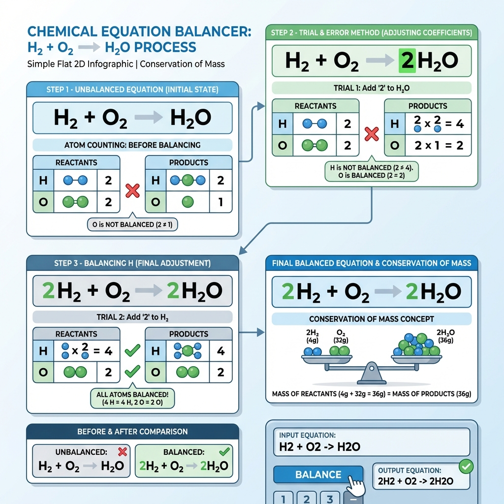 Balancing Chemical Equations Calculation Details