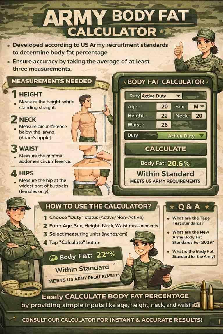 Army Body Fat Standards Details