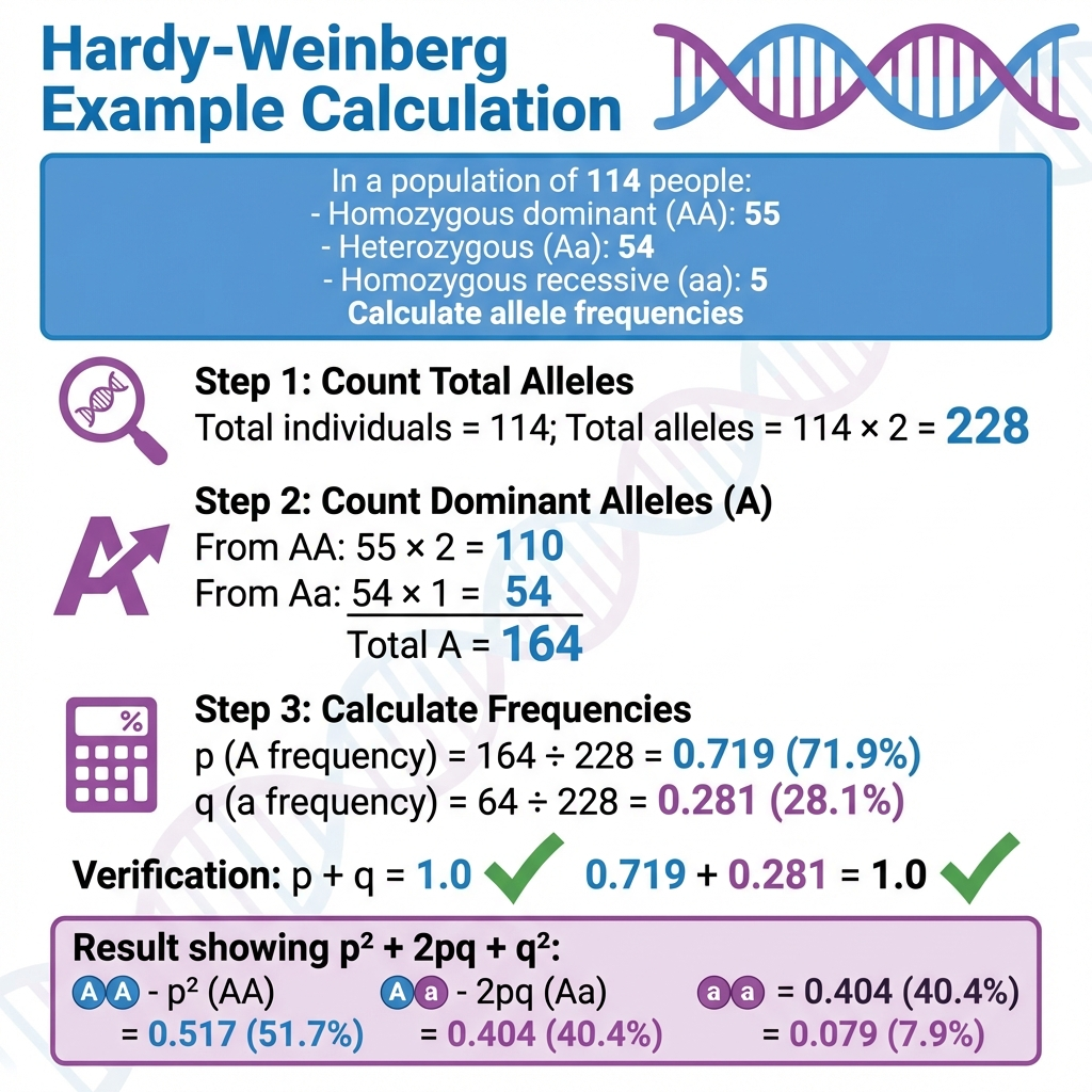 Hardy-Weinberg Calculation Example