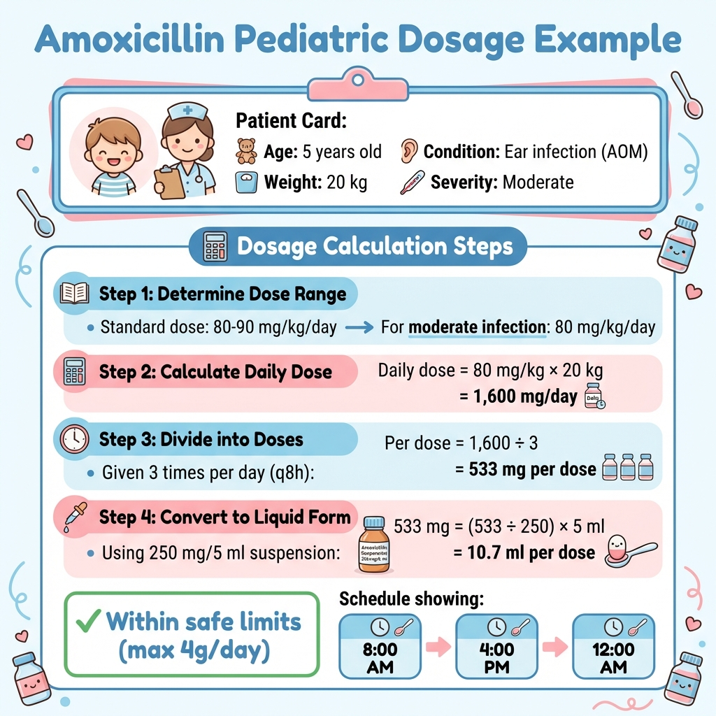 Amoxicillin Dosage Calculation Example