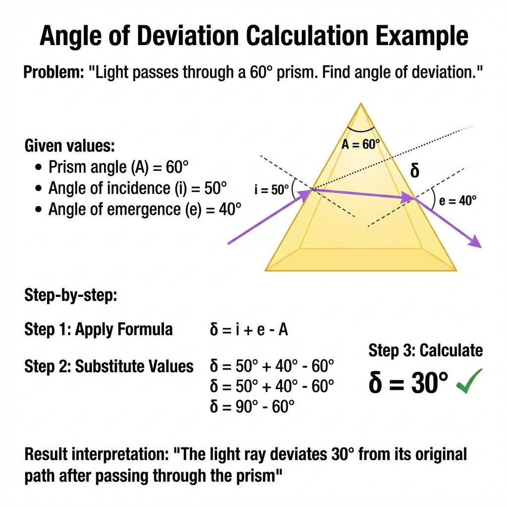 Angle of Deviation Calculation Example