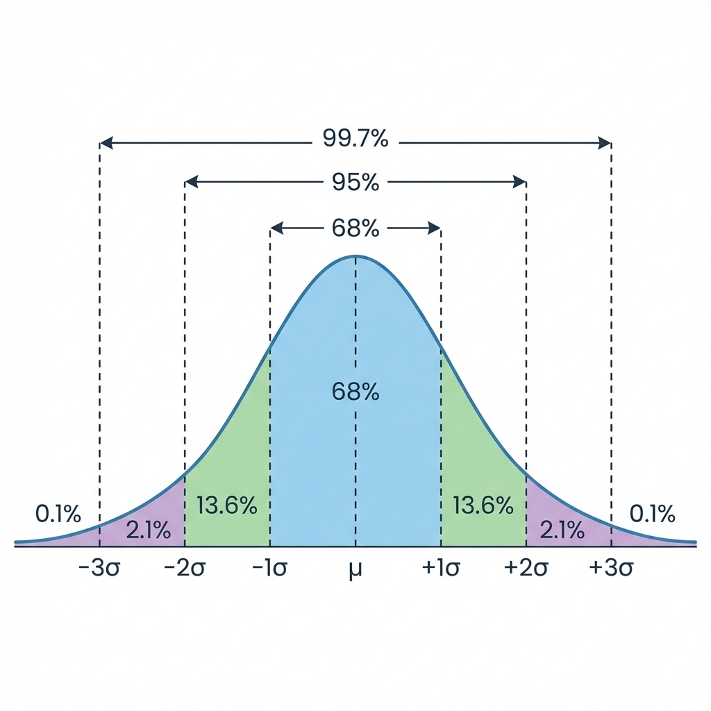 Empirical Rule 68-95-99.7 Infographic