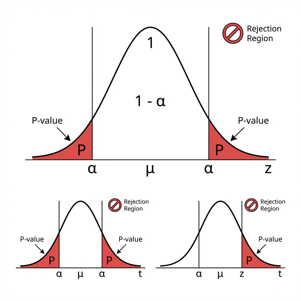 P-Value Normal Distribution Infographic