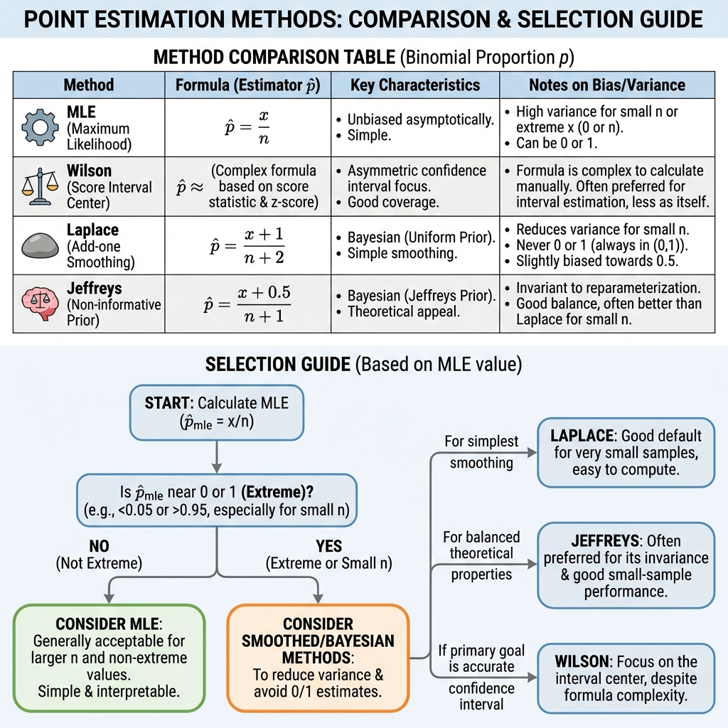 Point Estimation Methods Comparison and Selection Guide
