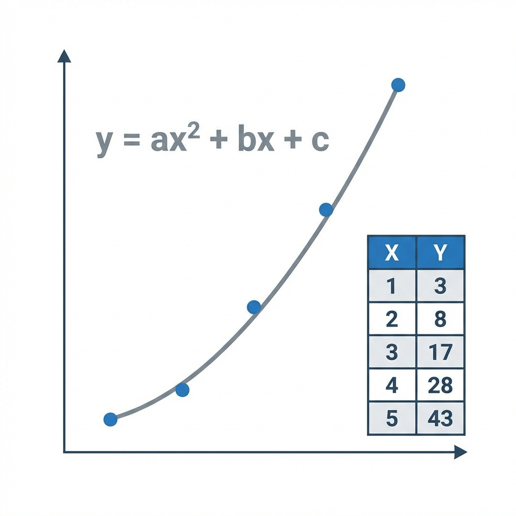 Detailed Quadratic Regression Calculation Illustration