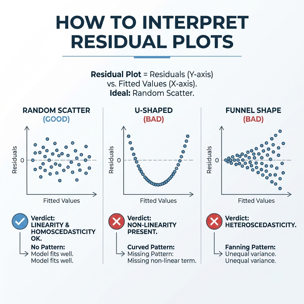 Residual Plot Interpretation Infographic