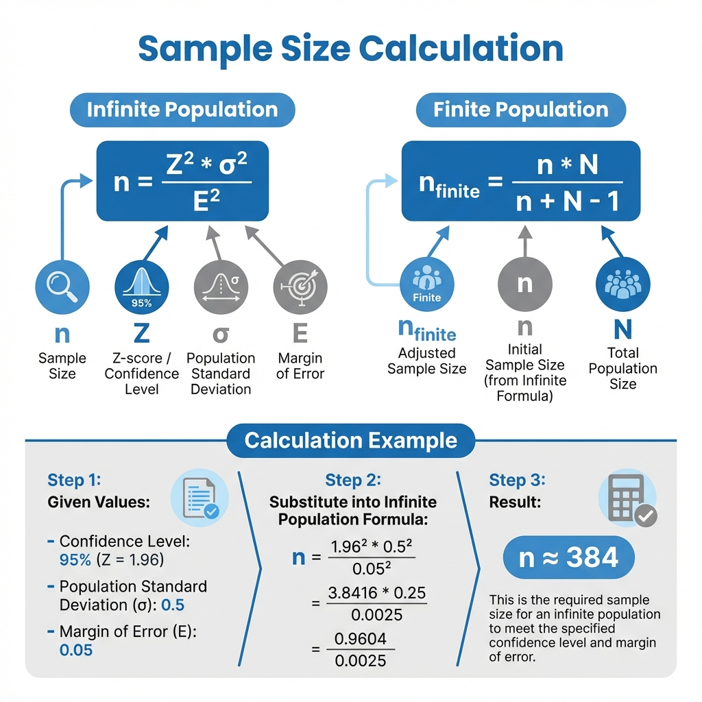 Sample Size Calculation Details and Formulas