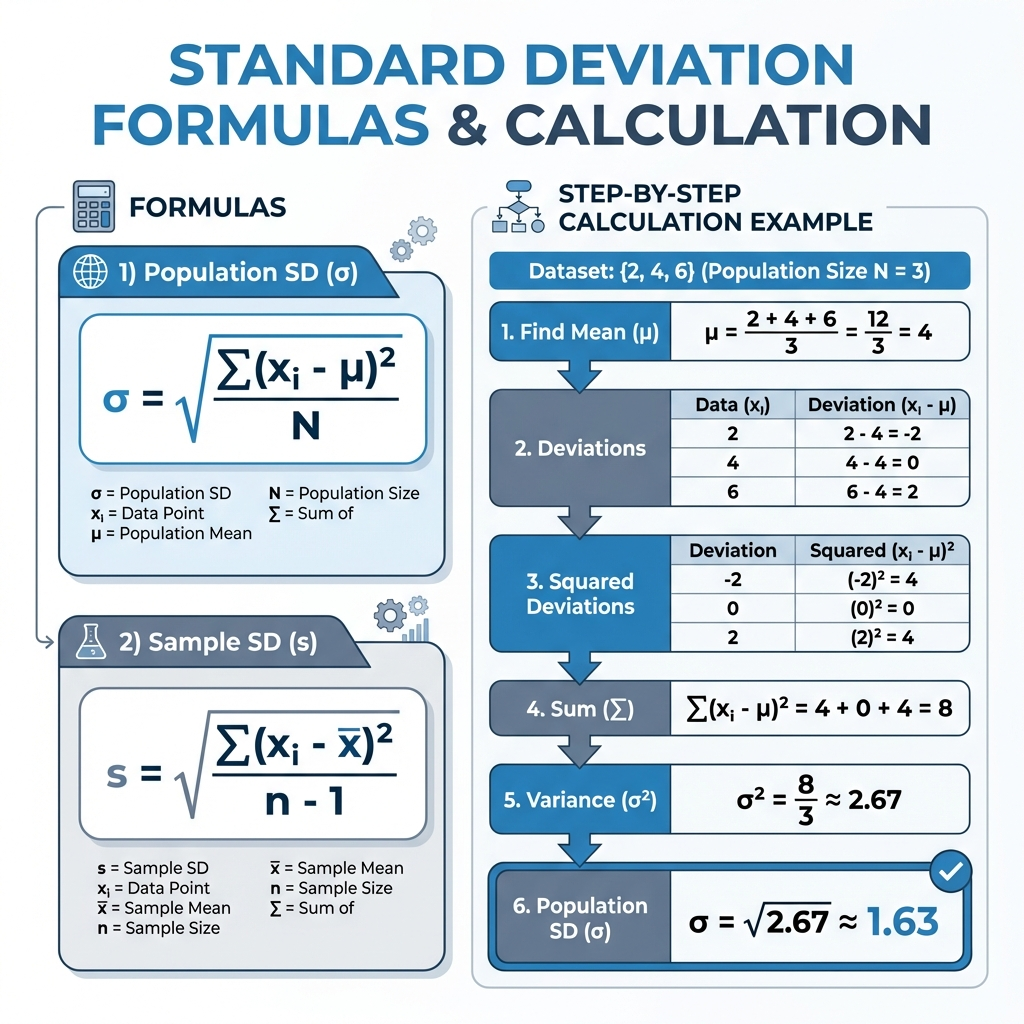 Standard Deviation Formulas and Calculation Details