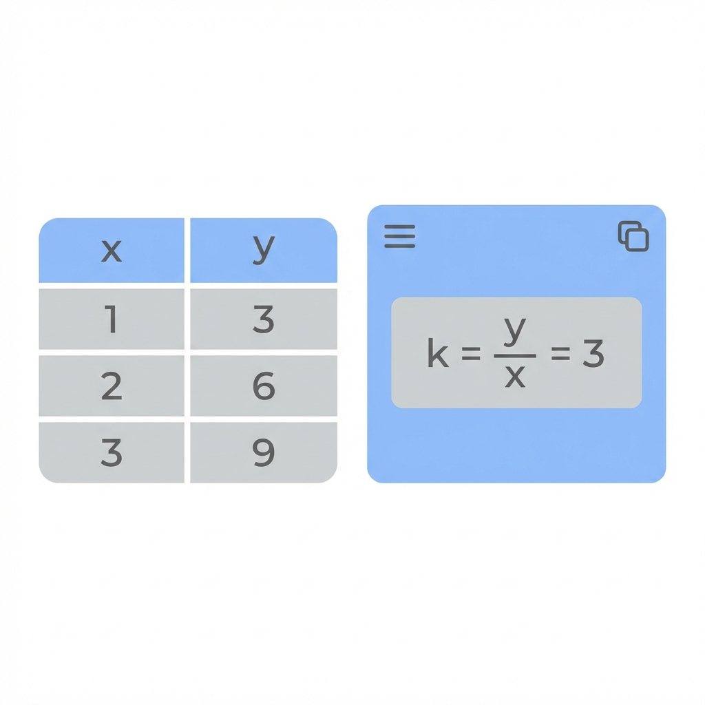 Constant of Proportionality Calculation Table