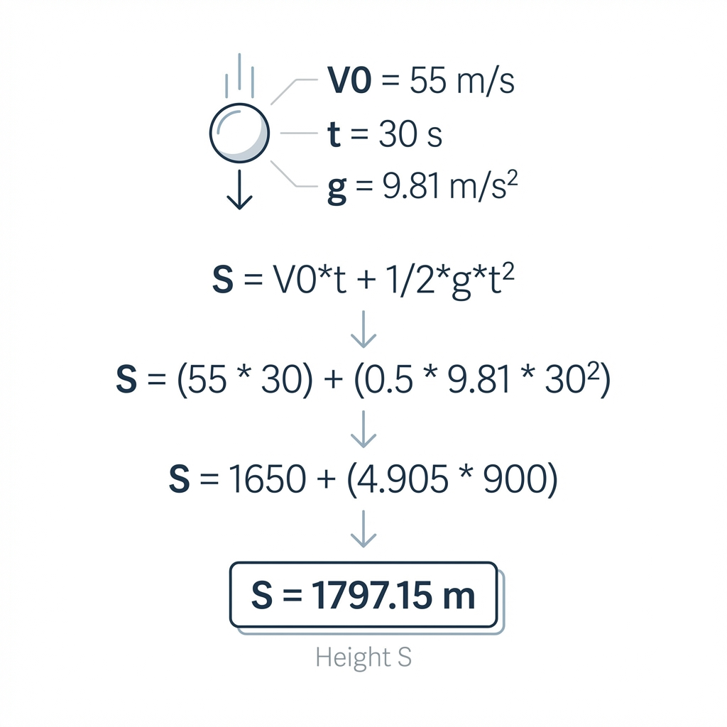 Free Fall Calculation Example