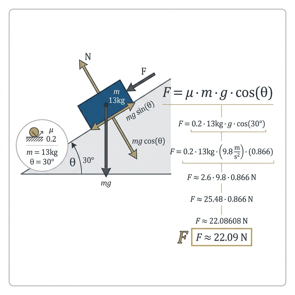 Frictional Force Calculation Example