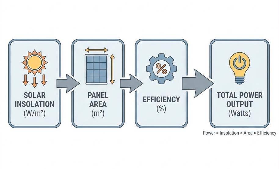 Solar Power Calculation Diagram