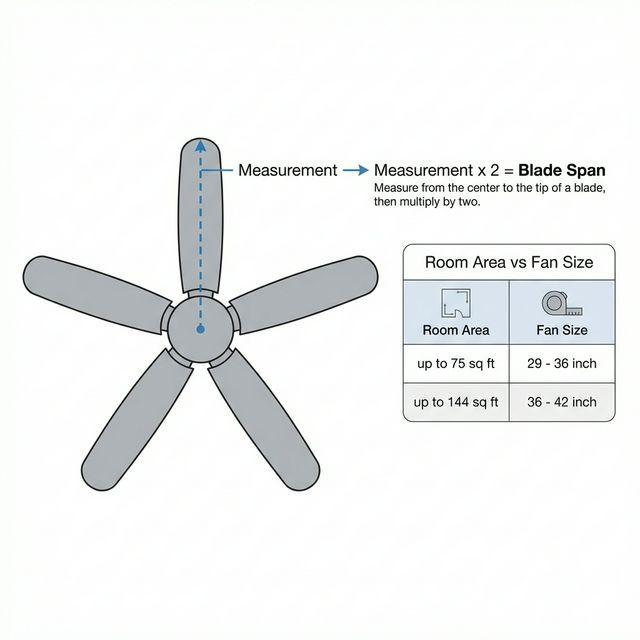 Ceiling Fan Size Measurement Guide - Details