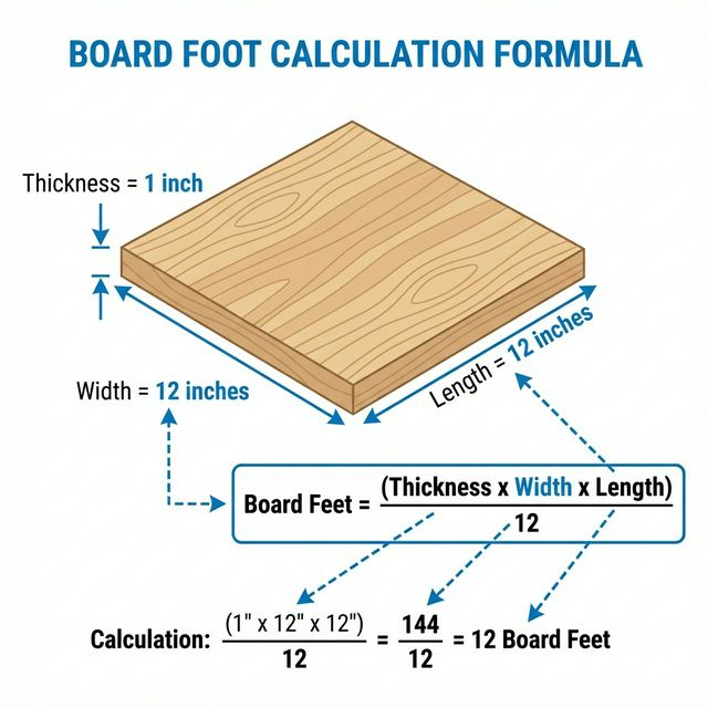 Board Foot Calculation Formula Visual Detail
