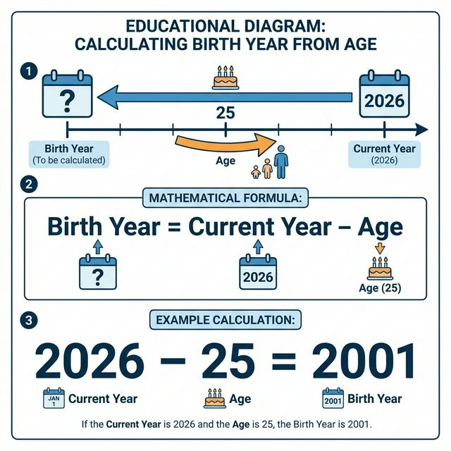 Birthday Calculator Details - Birth Year Calculation from Age