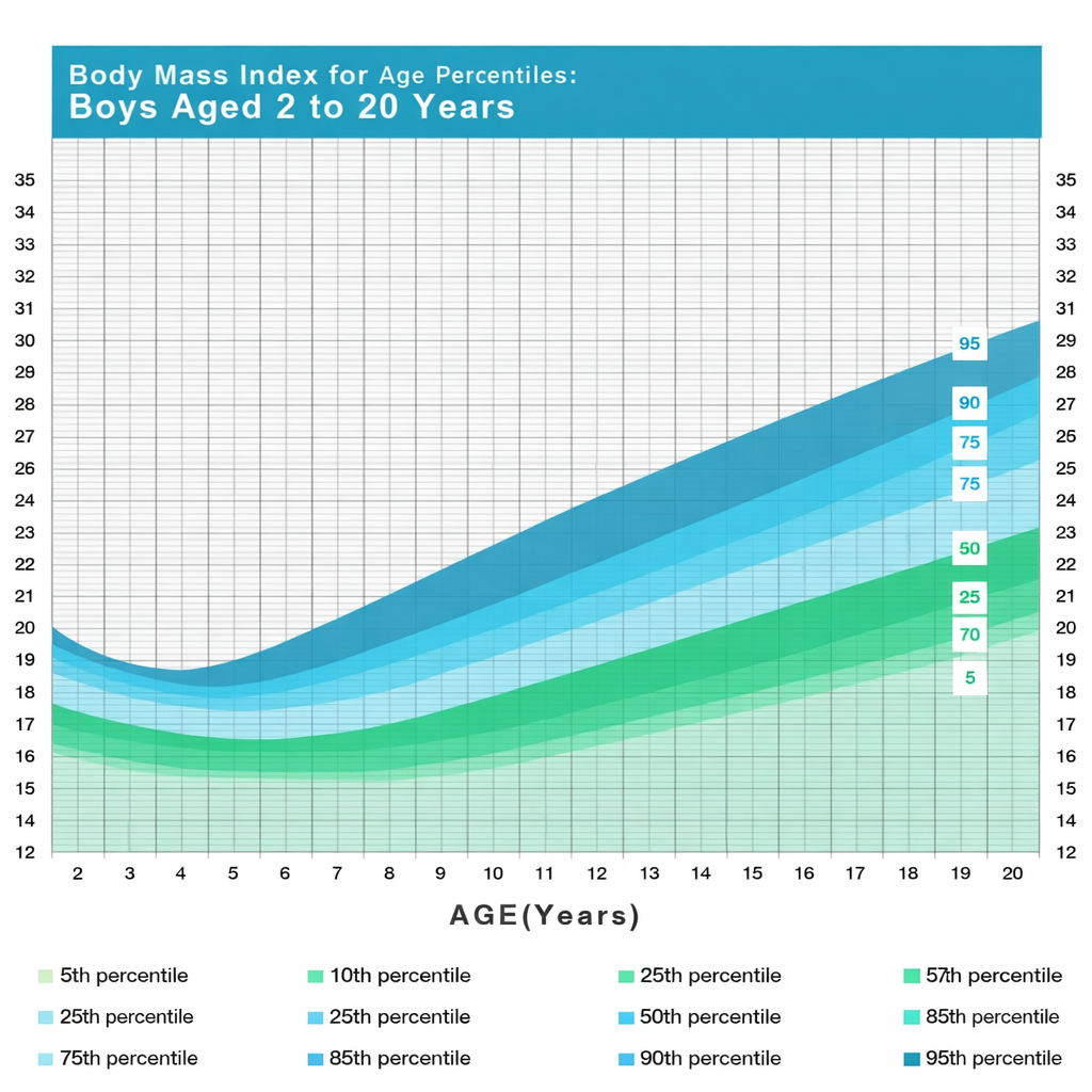 bmi chart for kids and teens (boys)