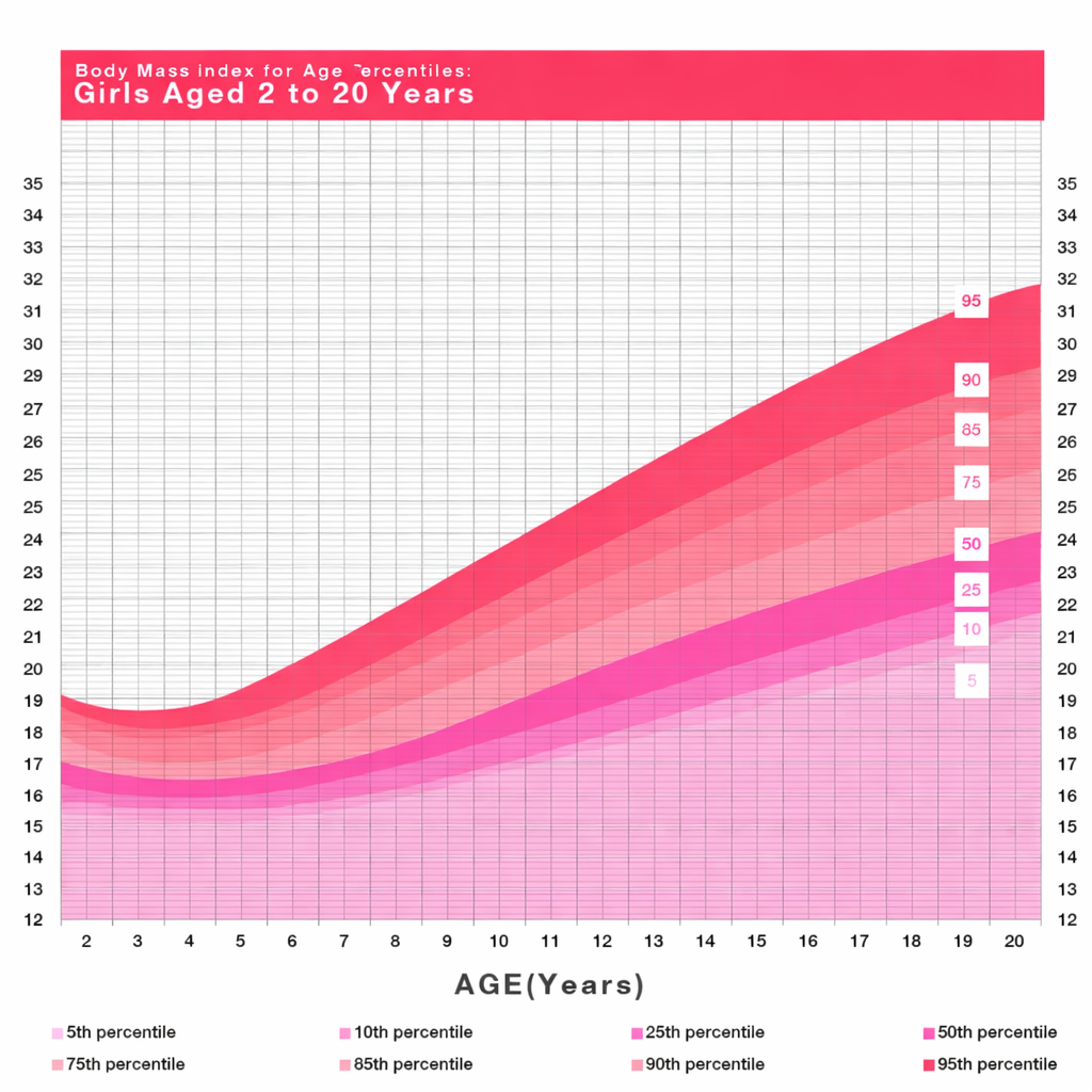 bmi chart for kids and teens (girls)