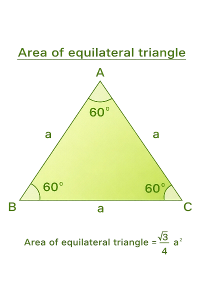 area of equilateral triangle formula based on height and base